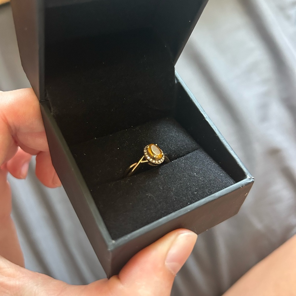Zales Gold Ring with Yellow Gemstone